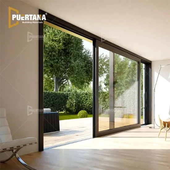 Portes-fenêtres coulissantes contemporaines en aluminium de luxe modernes Porte coulissante en verre Porte multi-coulissante très durable