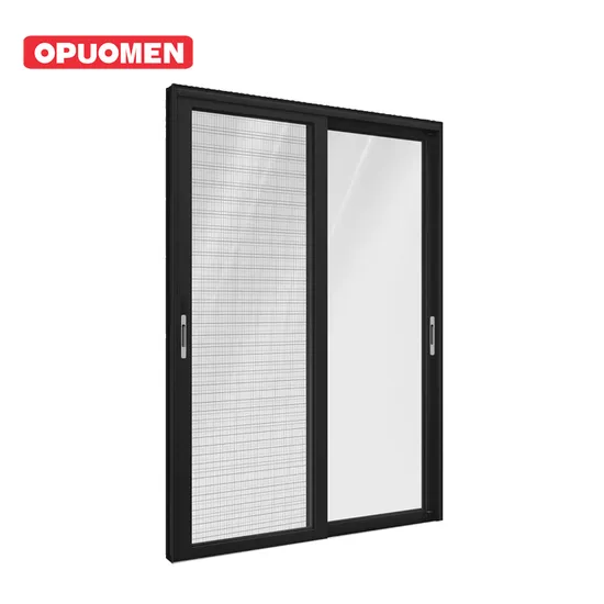 Système de portes coulissantes en verre à double vitrage pour terrasse intérieure Opuomen avec cadre en aluminium mince