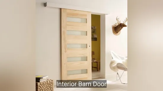 Porte de grange intérieure coulissante en verre pour maison française moderne en bois composite