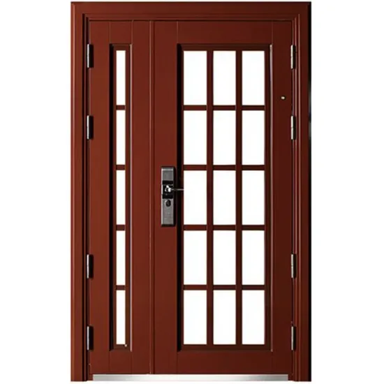Porte d'entrée en métal à double vitrage de sécurité en acier français Mother Son