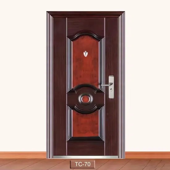 Porte d'entrée de style français, portes de sécurité en acier, battantes, design graphique moderne