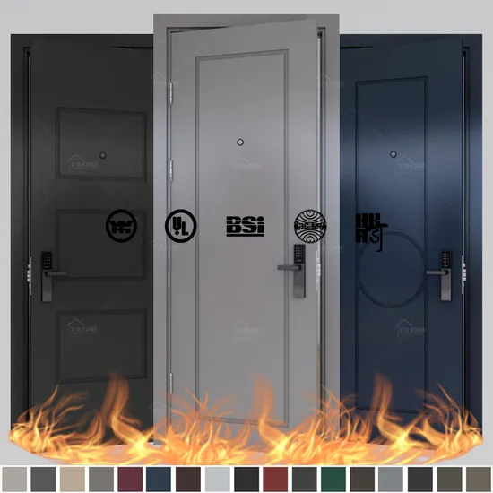 Portes françaises standard européennes intérieures Fd30 Fd60 Fd90 Portes coupe-feu minimales Portes d'appartement, de chambre d'hôtel, peinture de porte, conception de porte en bois, certification BS EN Portes coupe-feu