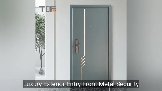 Porte d'entrée extérieure de luxe en acier et verre pour maison