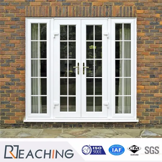 Porte battante en PVC de style français avec quincaillerie de marque