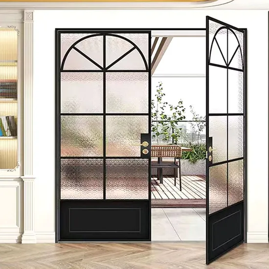 Portes françaises rétro plates en alliage d'aluminium sur mesure Gedeli, produits phares, portes françaises sur mesure avec cadre en aluminium
