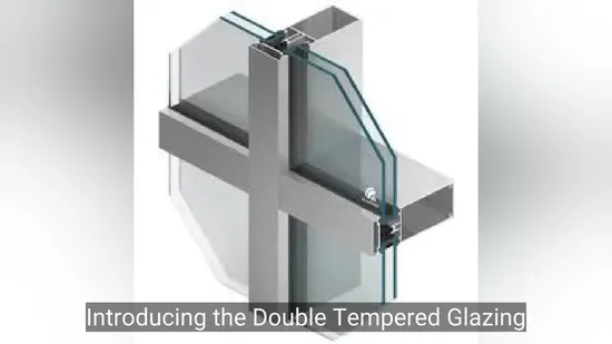 Système de mur-rideau en verre unifié à double vitrage trempé